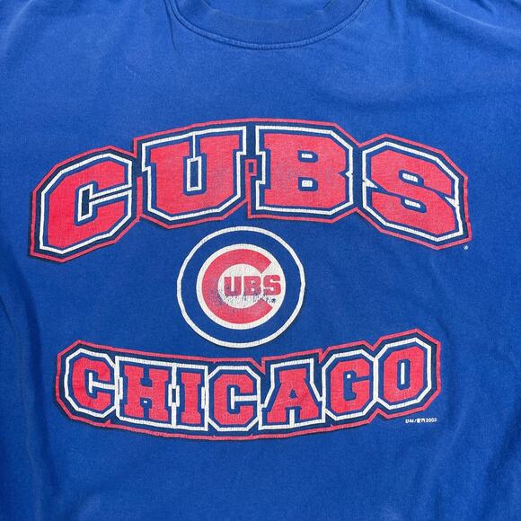 VTG Chicago Cubs MLB Baseball T Shirt Dynasty Sz L Blue Y2K 2002 Cotton Comfort - Picture 7 of 7